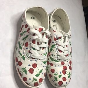 Cute cherry slip on sneakers
